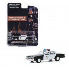 Greenlight 1/64 Scale Terminator 2: Judgment Day 1987 Chevy Caprice Metropolitan Police Die-cast Car