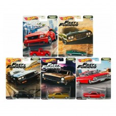 Hot Wheels 1/64 Scale Fast & Furious V8 Motor City Muscle Set of 5 Die-cast Cars