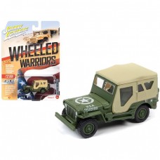Johnny Lightning 1/64 Scale Willys MB Jeep Olive Drab (World War II) Wheeled Warriors Series