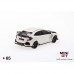 Mini GT Honda Civic Type R FK8 White Carbon Kit TE37 Wheels 1/64 Scale Die-cast Car