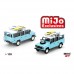 Mini GT Land Rover Defender With Rack & Surfboard Light Blue 1/64 Scale Die-cast Car